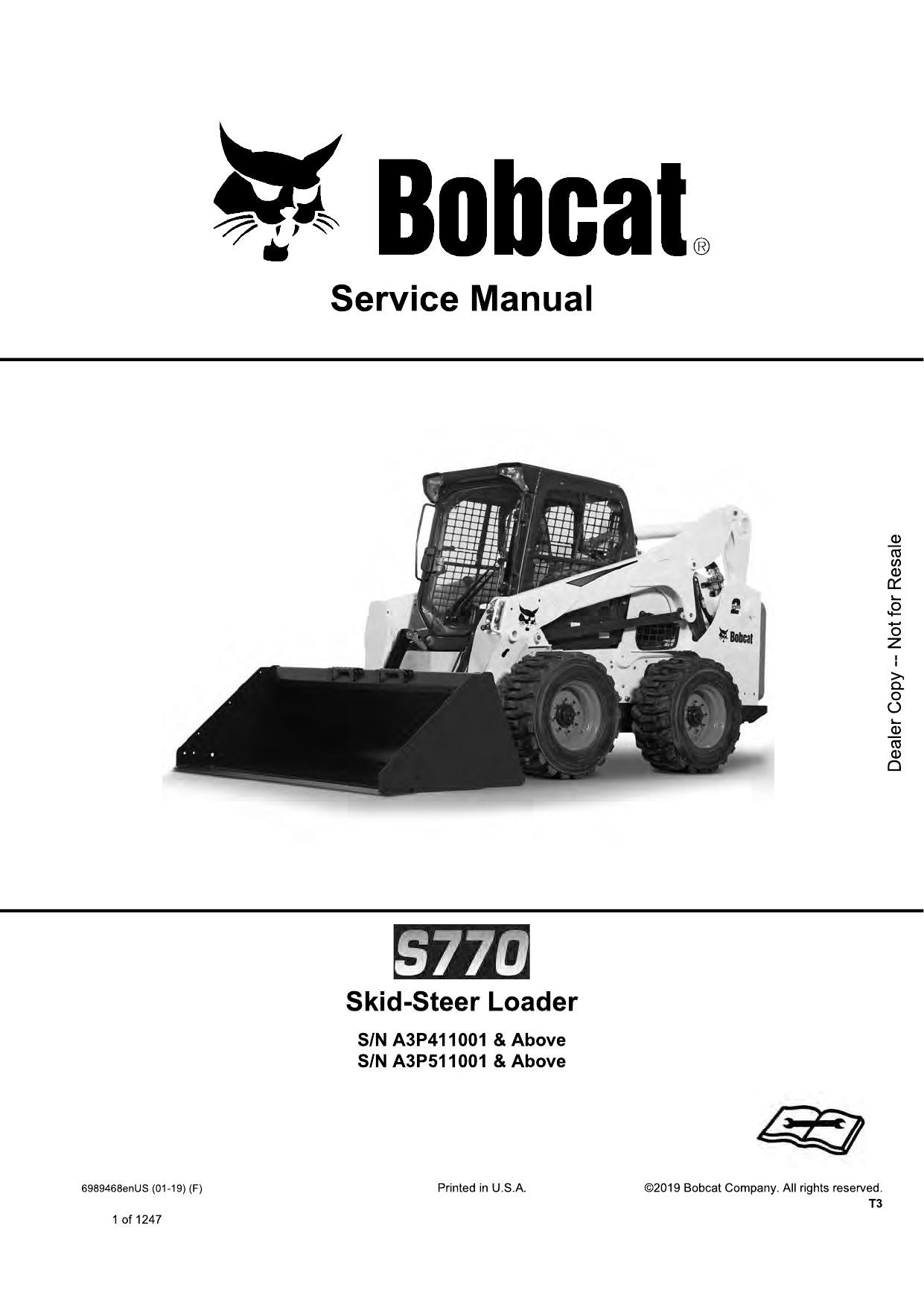 S770 Skid-Steer Loader Service Manual Bobcat